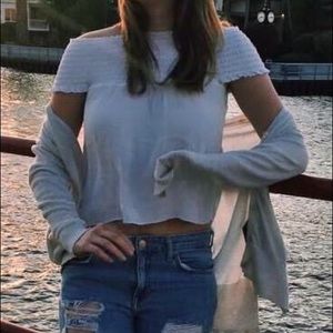 Brandy Melville Smocked Off the Shoulder Top